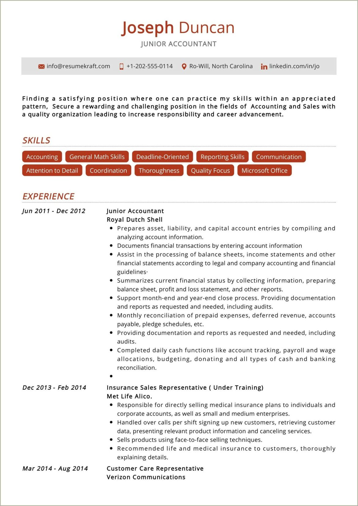 Resume Samples For Acounting In Pdf