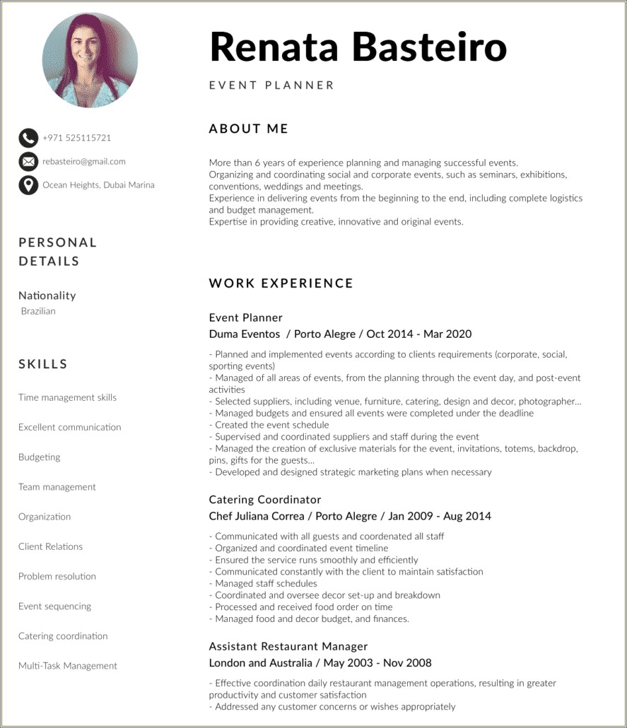 Resume Samples For Assistant Retail Planner