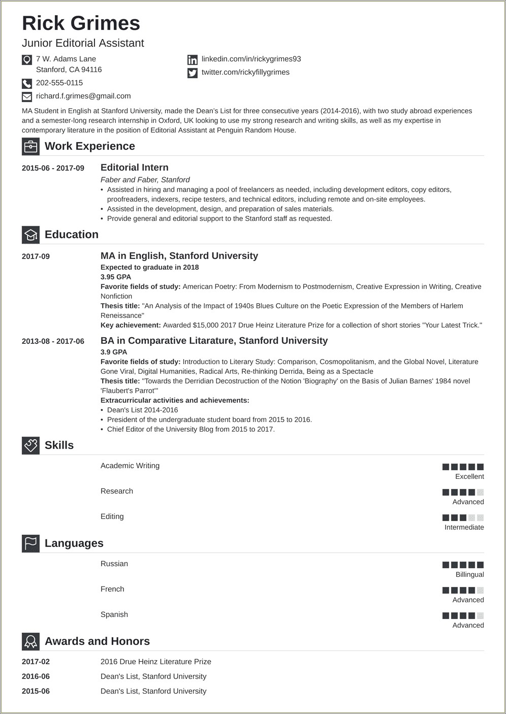 Resume Samples For Entry Level It Positions
