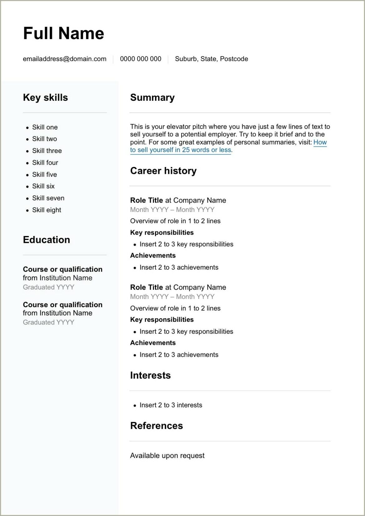 Resume Samples For Freshers Engineers Free Download