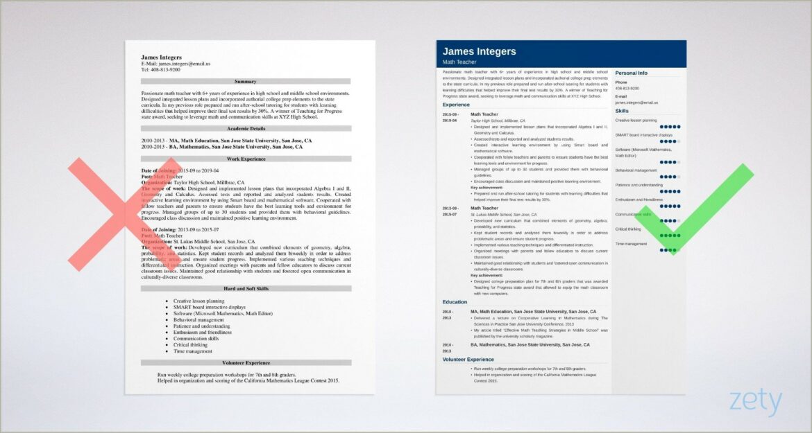 Resume Samples For Msc Maths Freshers