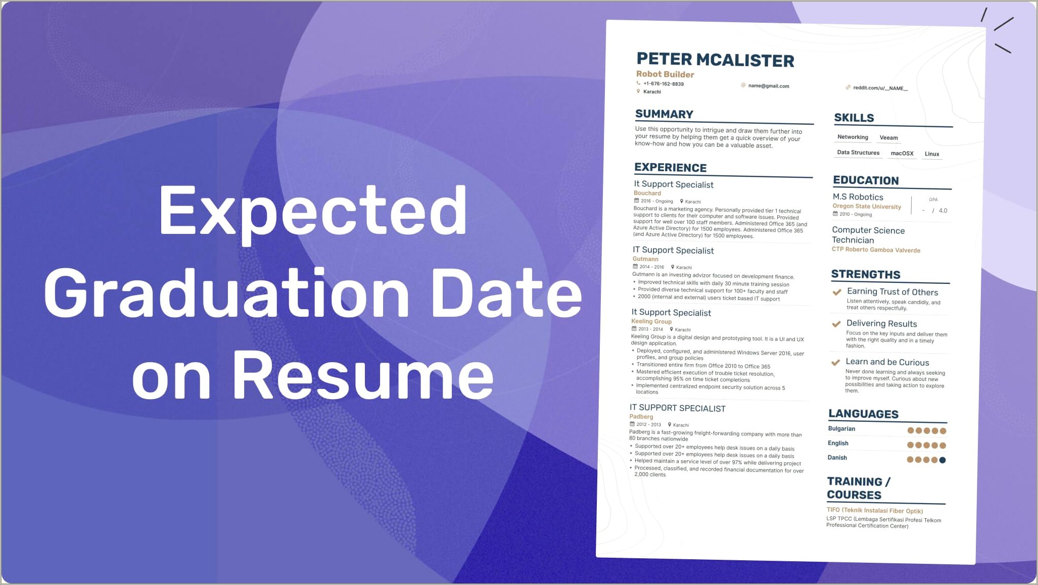 Resume Samples With Projected Graduation Date