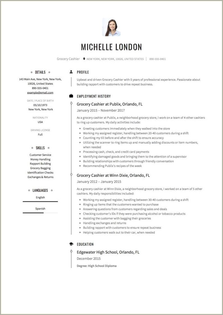 Resume Skills Learned In Grocery Retail