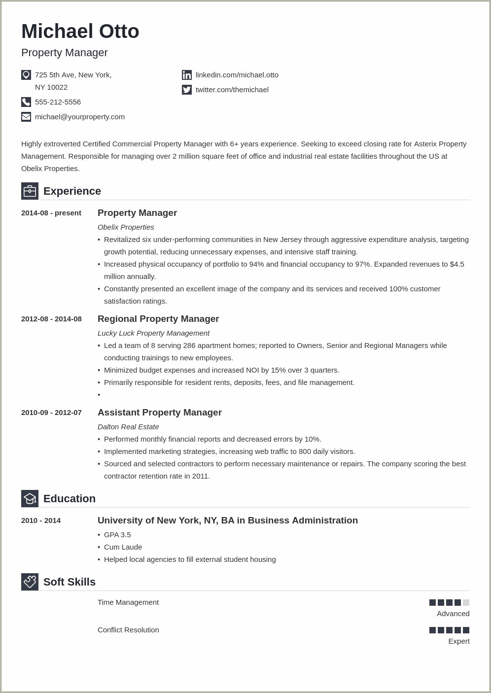 Resume Statement For Managing Assets Through Lifecycle Management