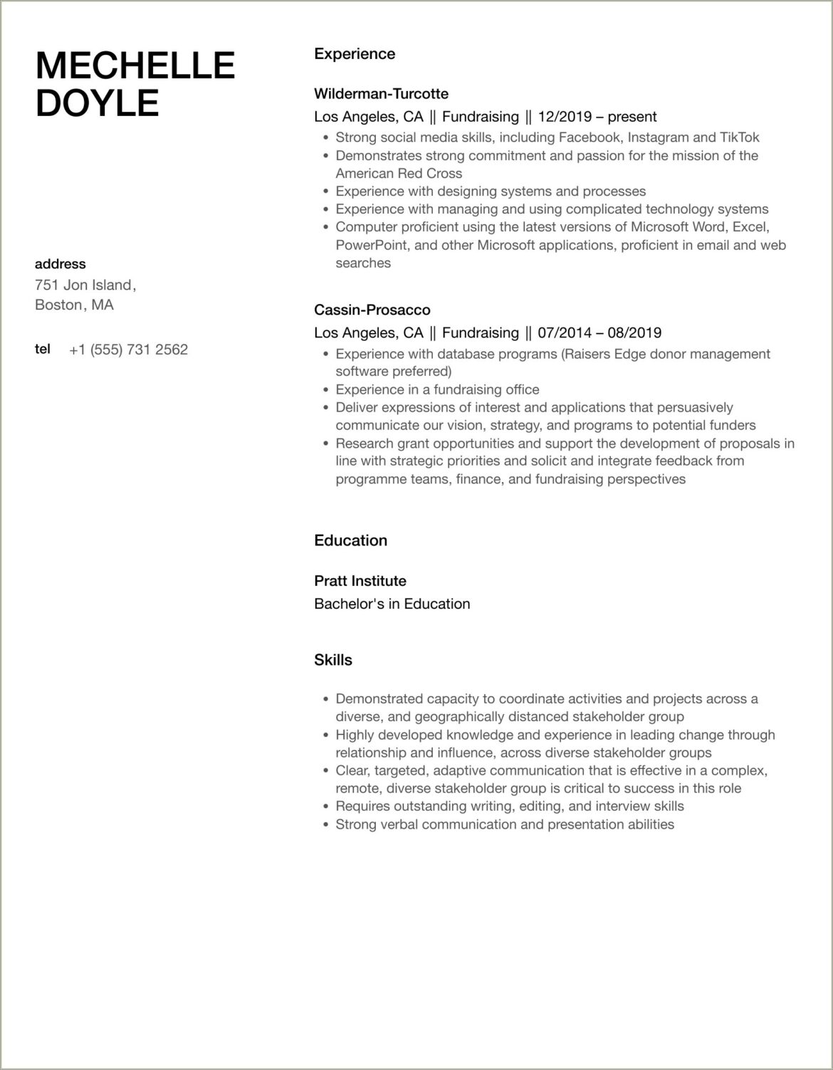 Resume Successes Examples For Fundraising Coordinator