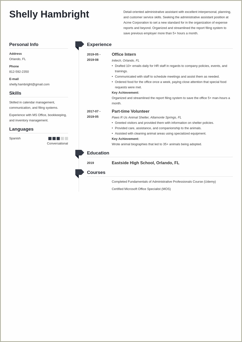 Resume Summary Examples Entry Level Administrative Assistant