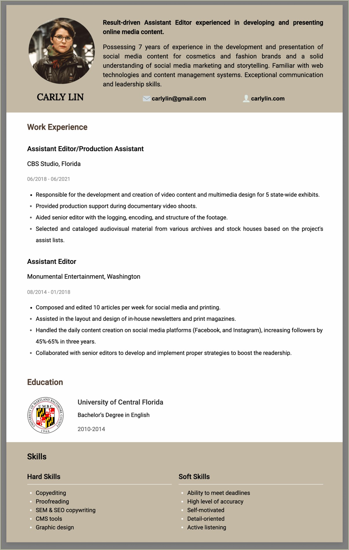 Resume Summary Examples For English Majors