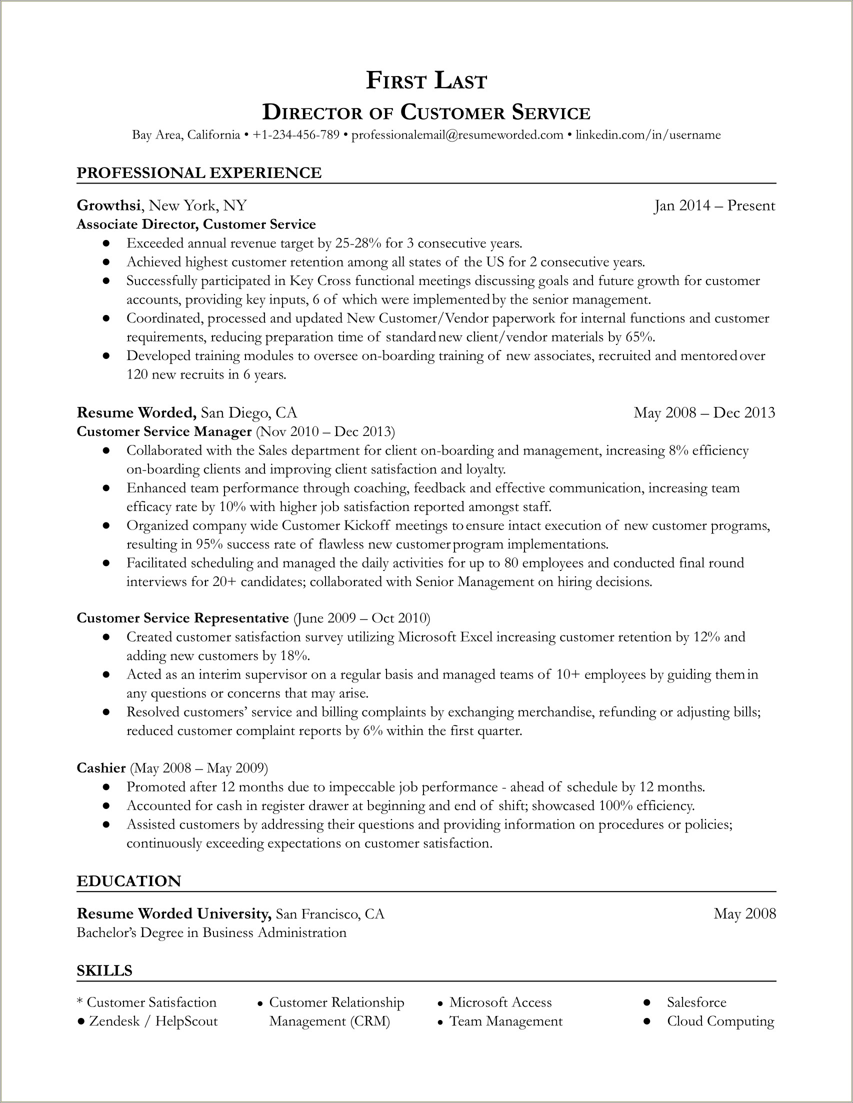Resume Summary Examples For Entry Level Customer Service