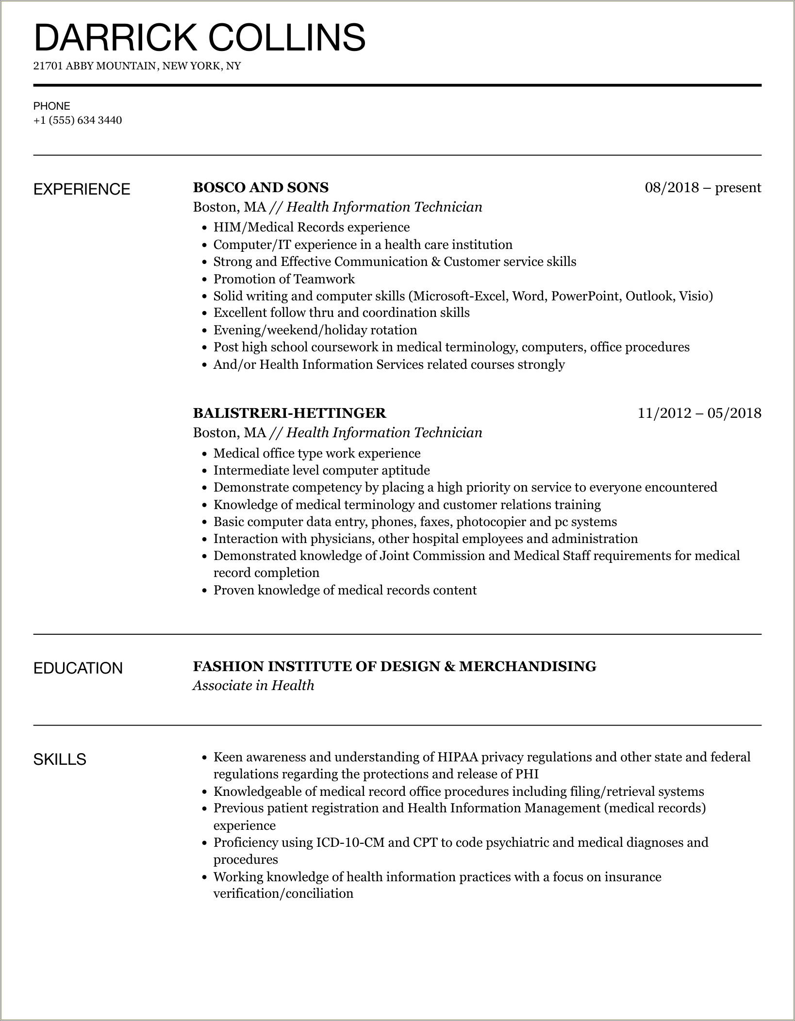 Resume Summary Examples For Information Technology