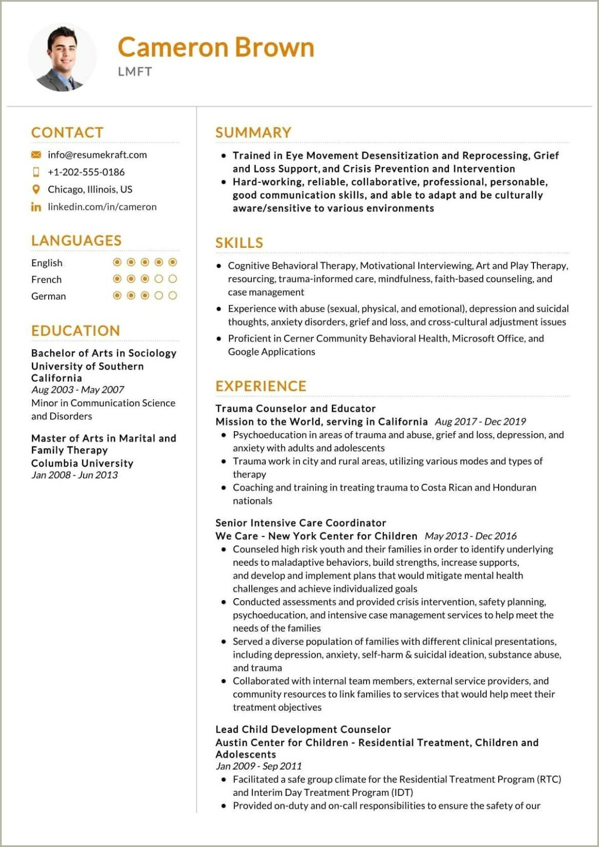 Resume Summary Examples For Residential Counselor