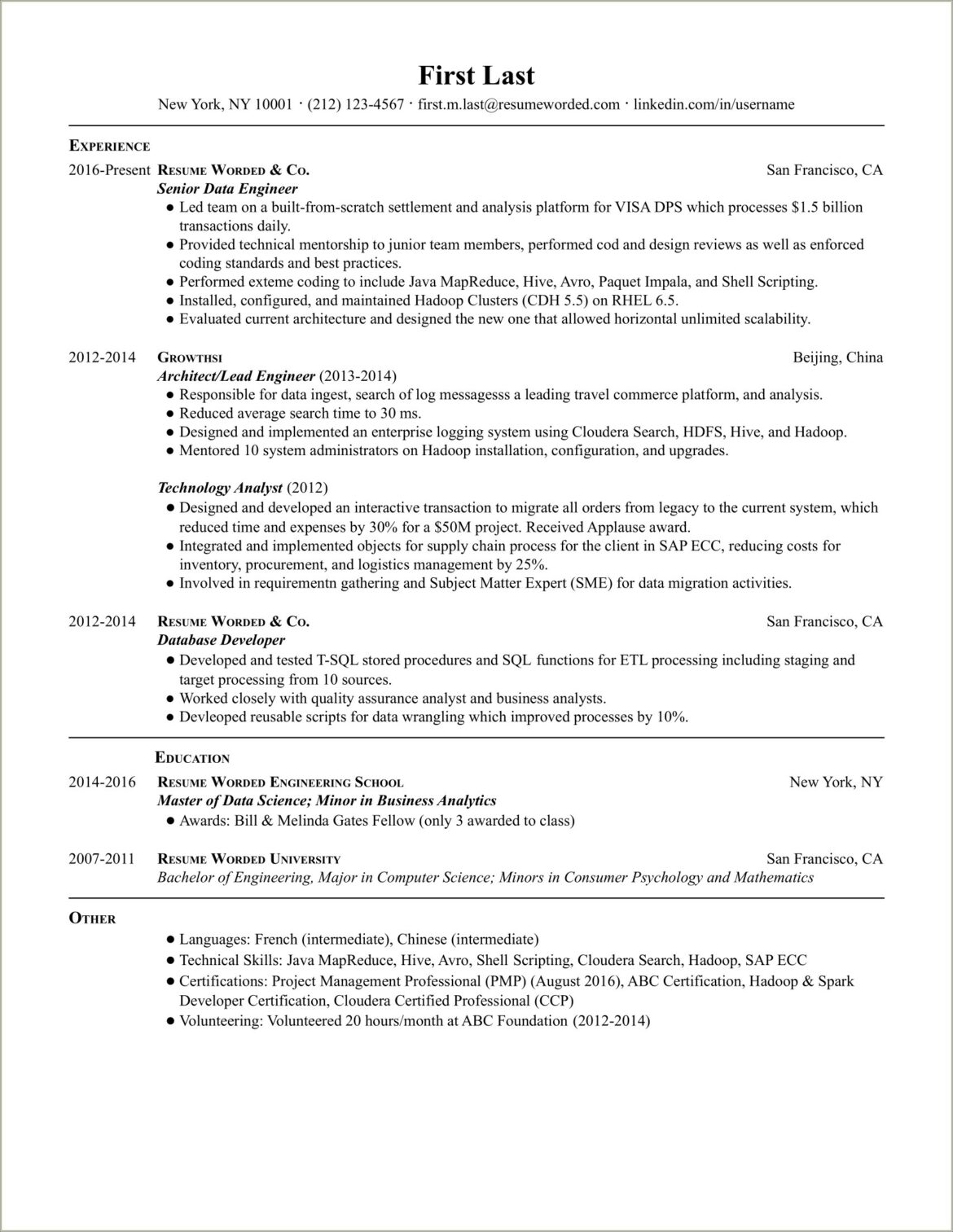 Resume Summary Examples For Senior Engineer