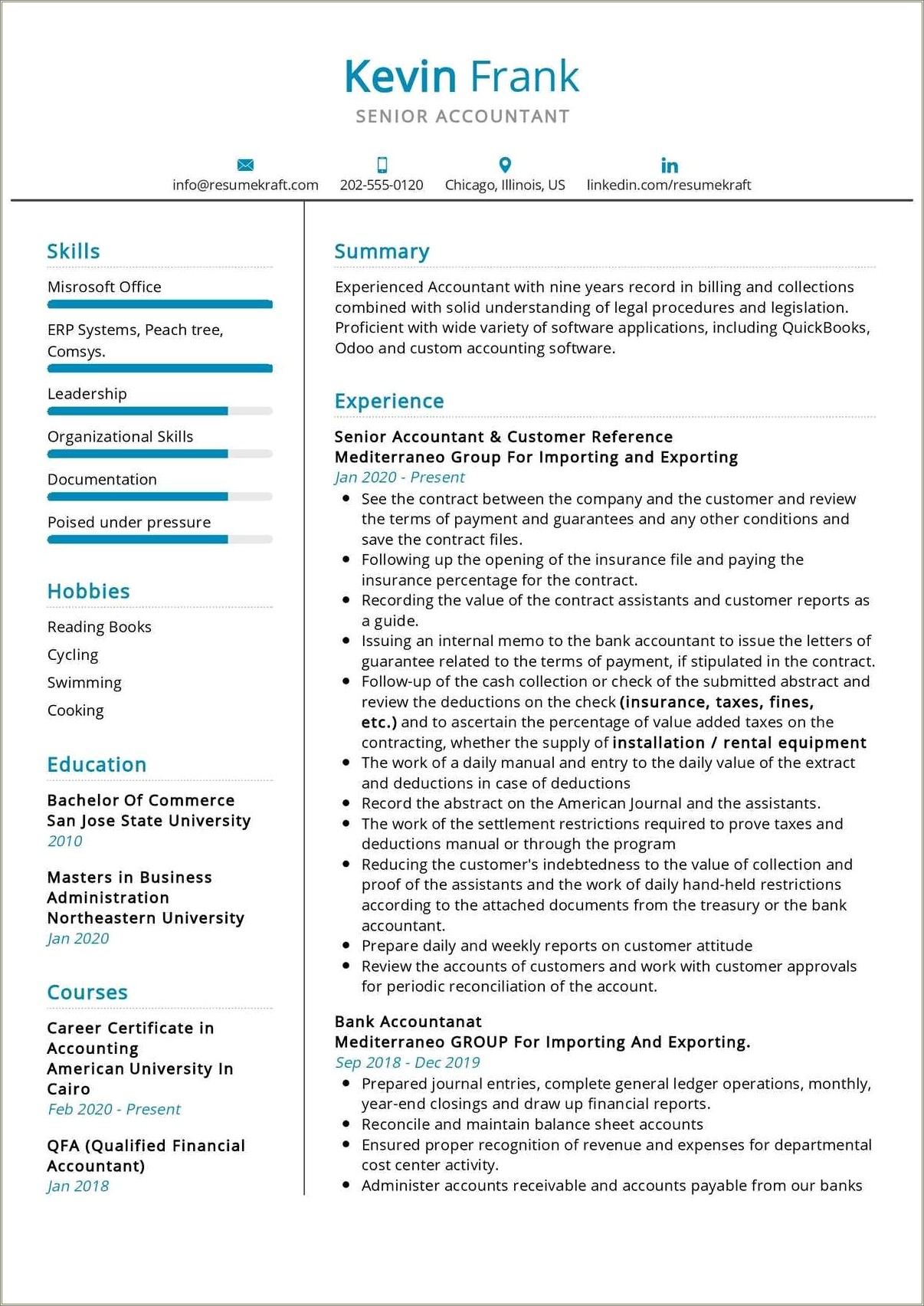Resume Summary For Masters Degree Accounting