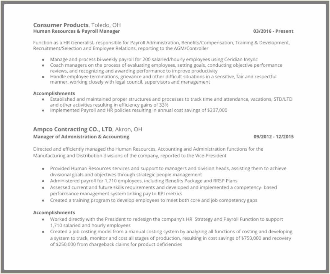 Resume Summary In First Person Or Third Person