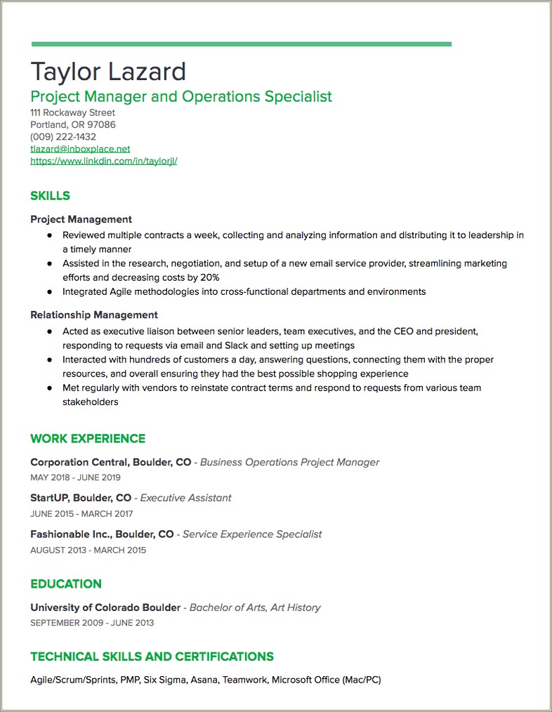 Resume Summary Of A Previuosly Employed Liaison Officer