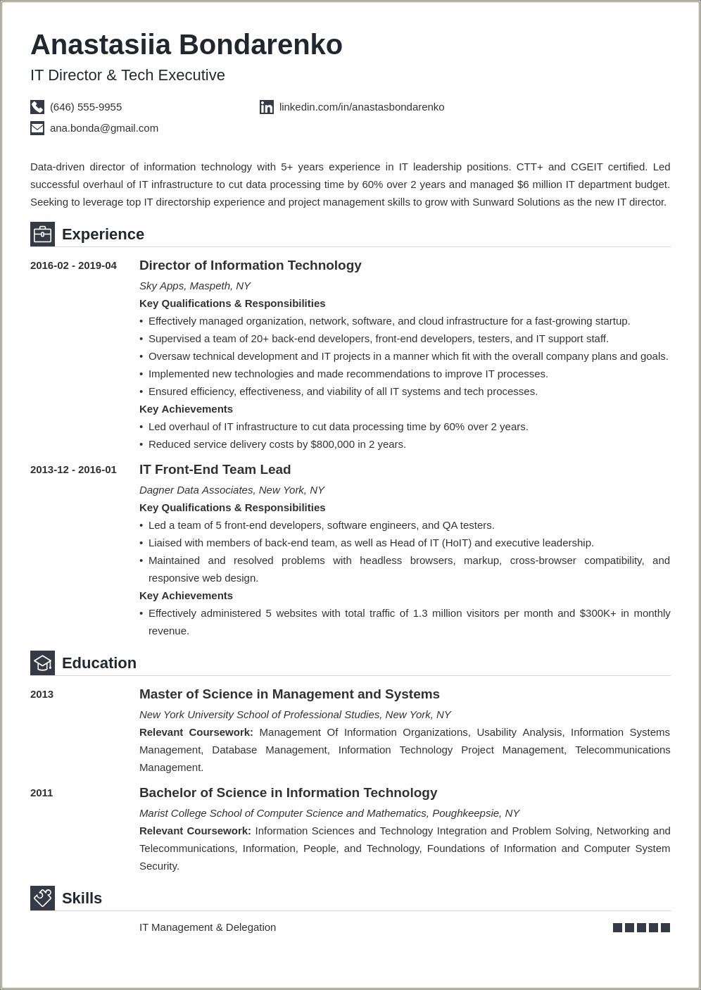 Resume Summary Paragraphs For Engineering Team Lead Andmanager