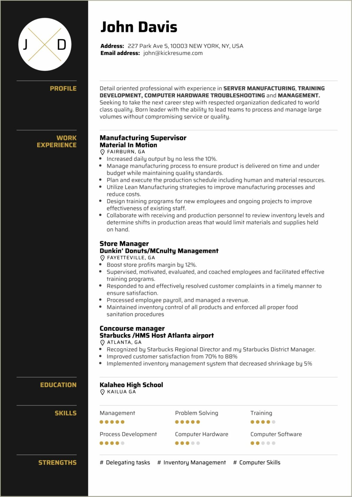 Resume Summary Sample For A Server