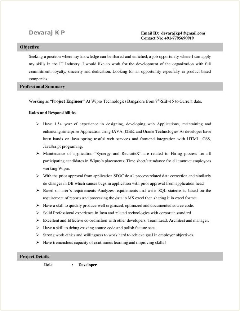 Resume Summary Showing Loyalty Dedication Commitment