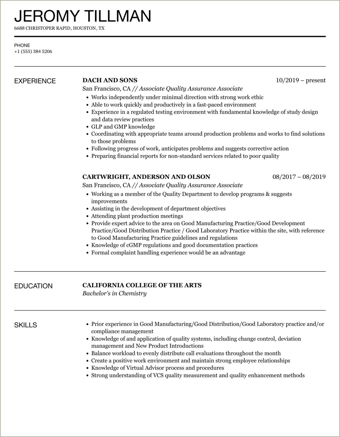 Resume Summary Statement For Assurance Associate