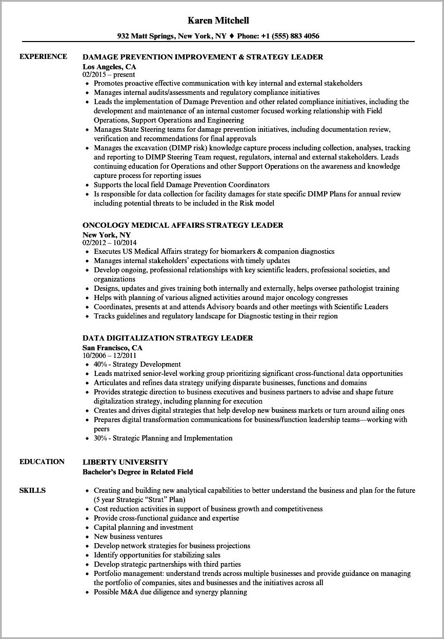 Resume Summary Statement To Show Leadrship Skills