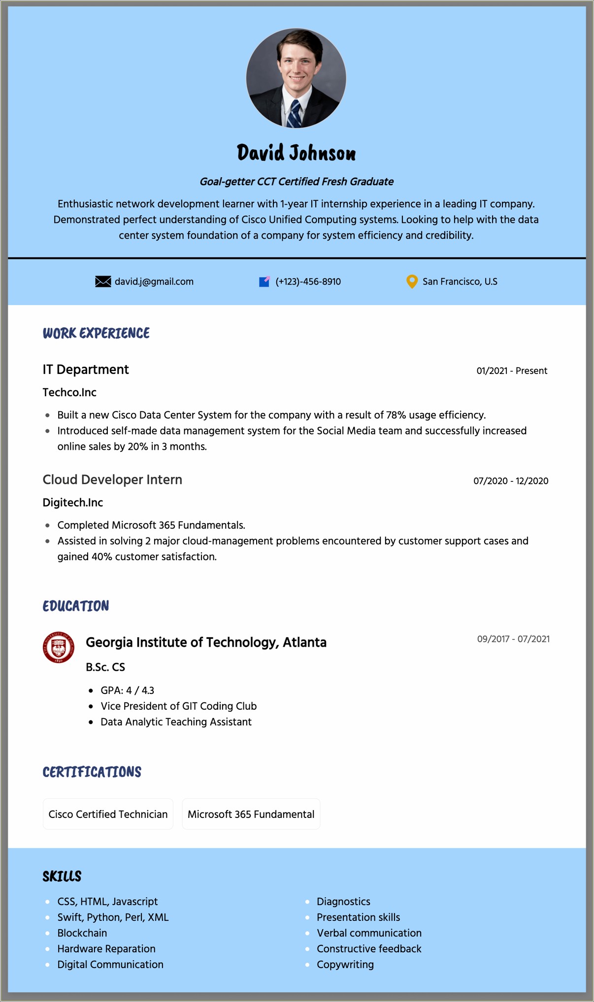 Resume Summary Template Of A Go Getter