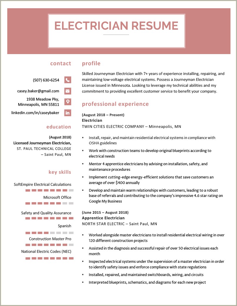 Resume Tamplate Construction Project Manager 209