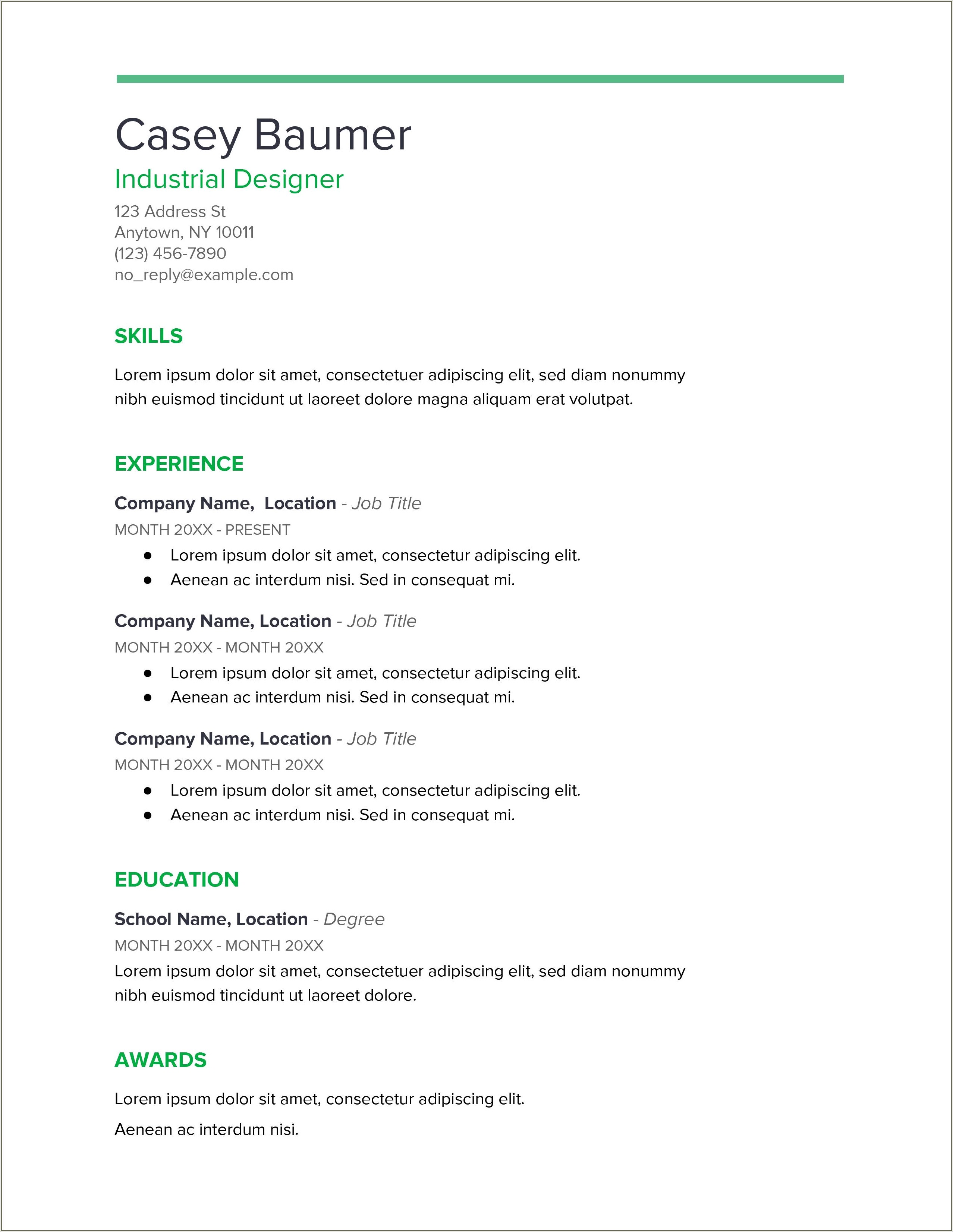 Resume Template 18 Yr Old Education