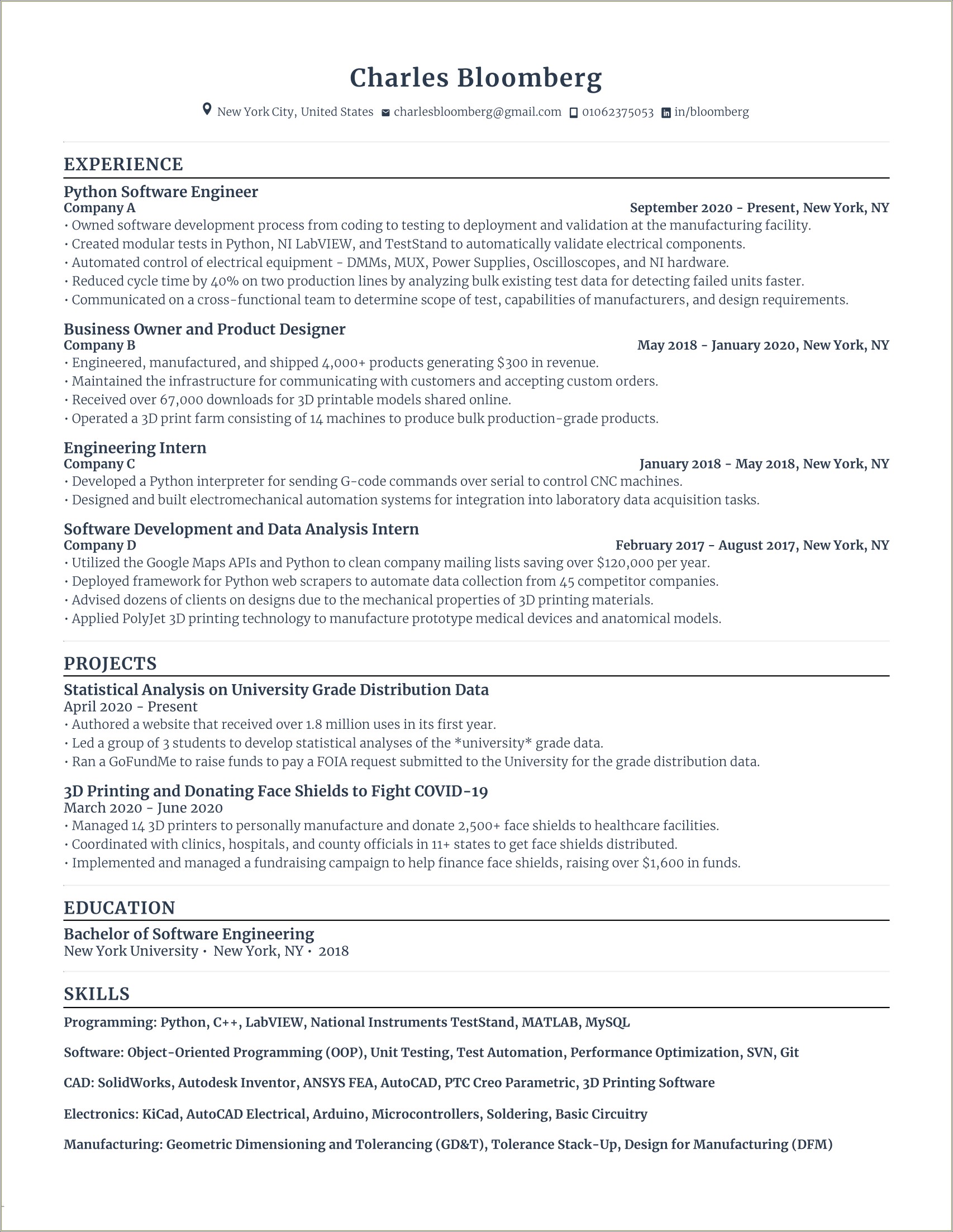 Resume Template And Autofill And Free