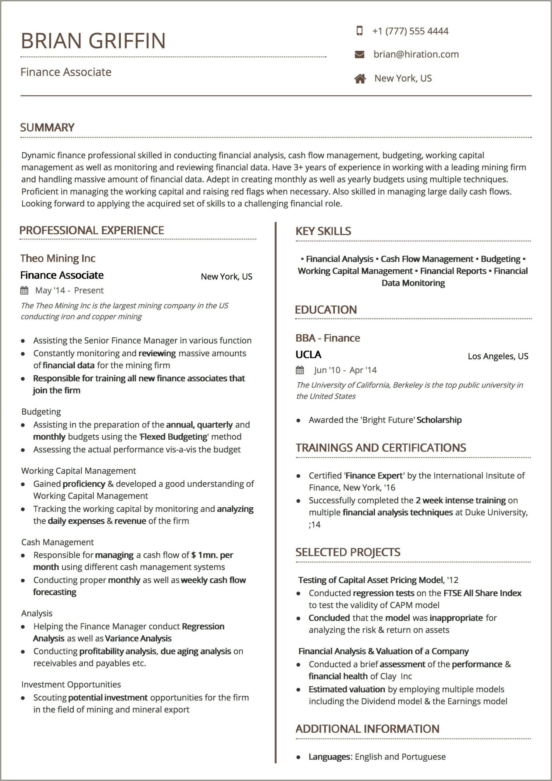 Resume Template For A Lot Of Information