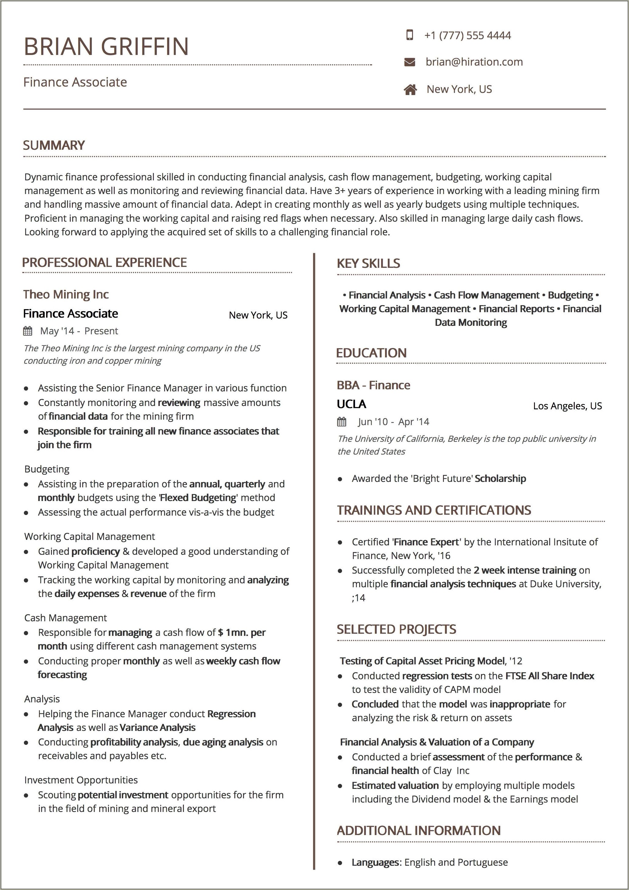 Resume Template For A Lot Of Information