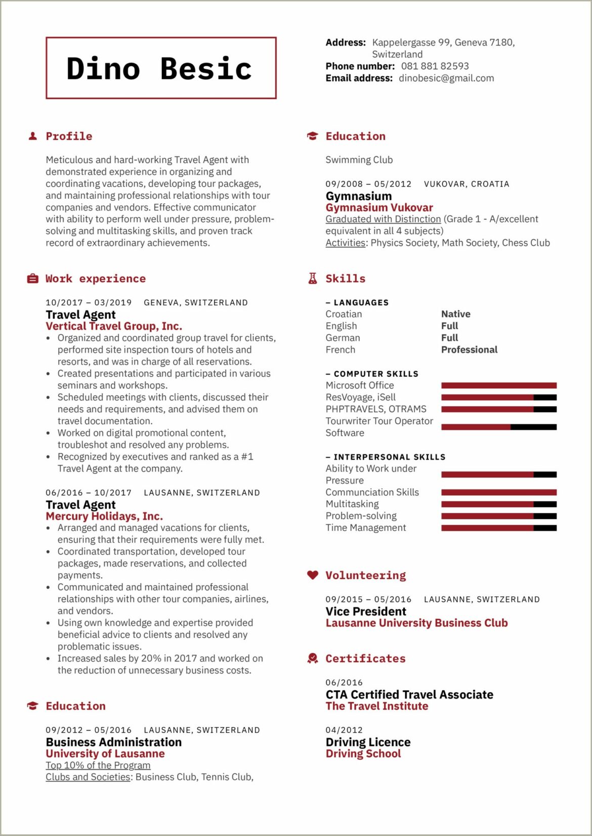 Resume Template For Airline Customer Service Representative