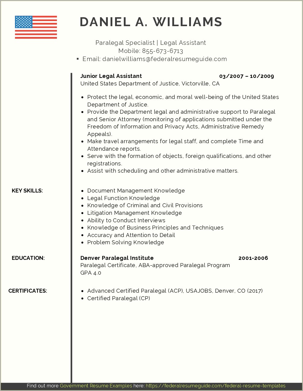 Resume Template For An Assistant Criminal District Attorney