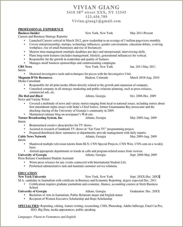 Resume Template For Multiple Positions At Same Company