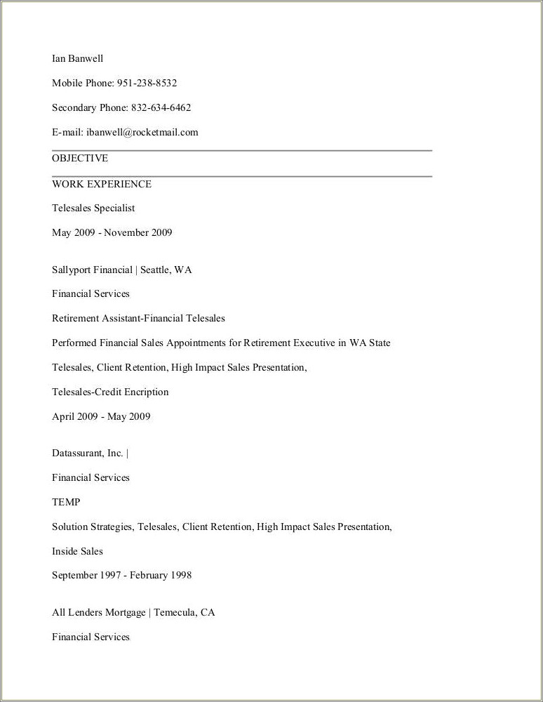 Resume Template For Ojt Accounting Students