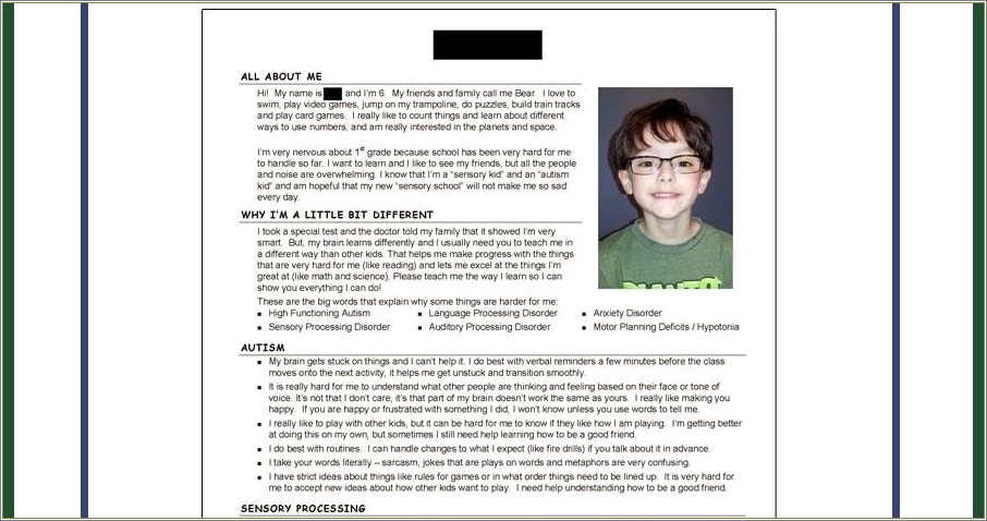 Resume Template For Students With Disabilities
