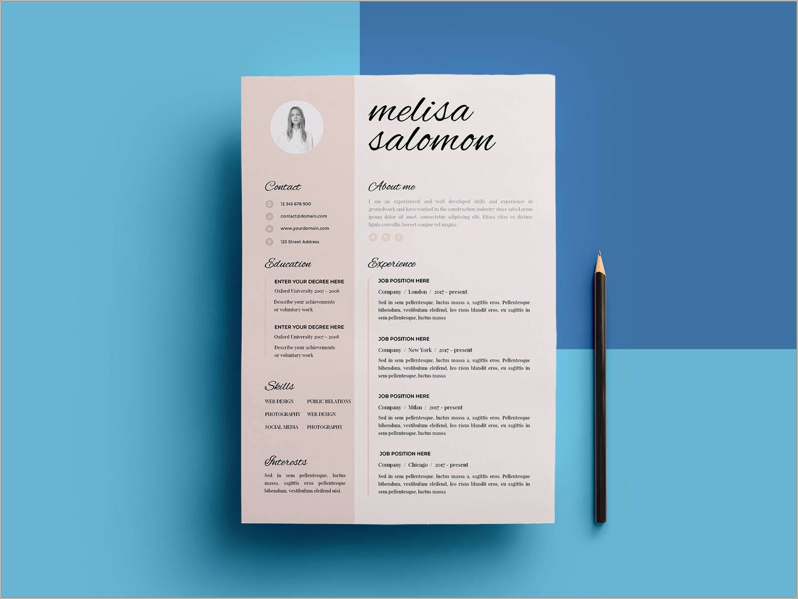 Resume Template Free Download For Pages