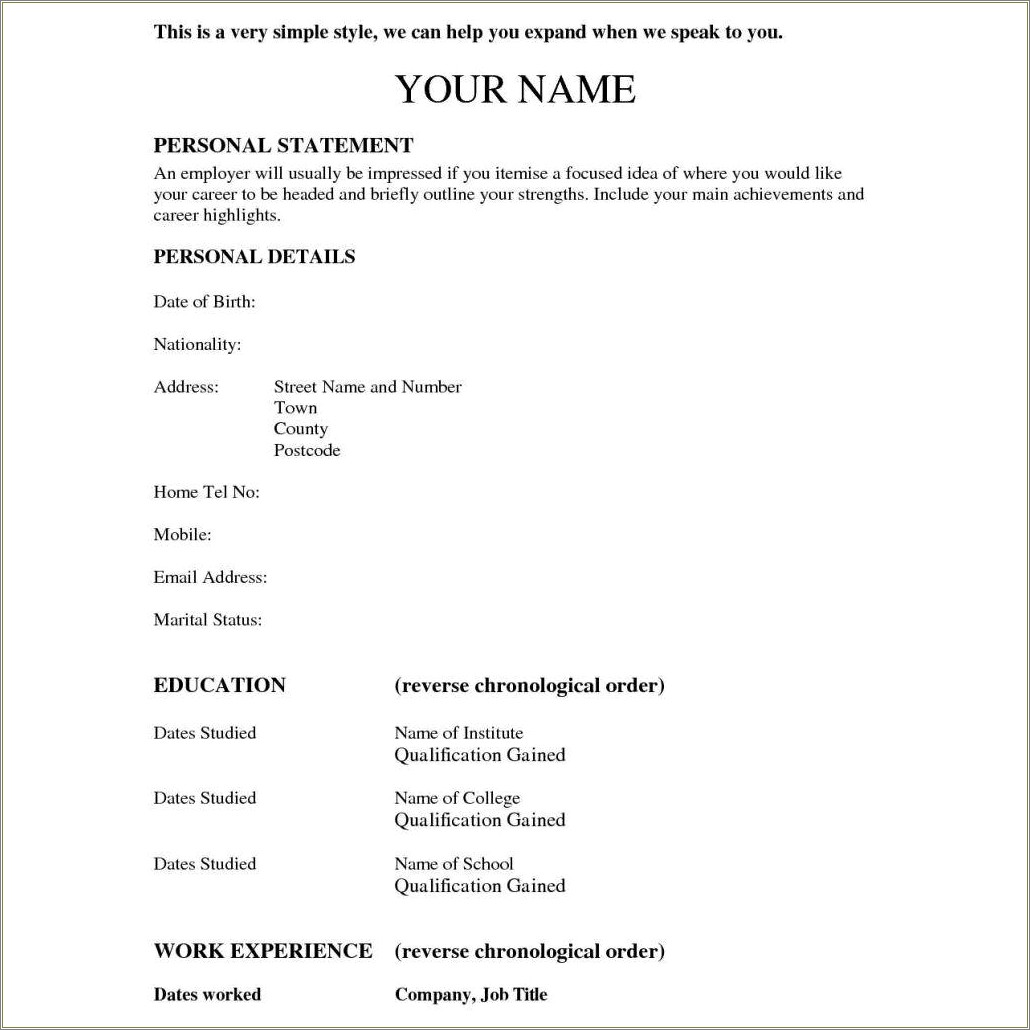 Resume Template I Can Copy And Paste