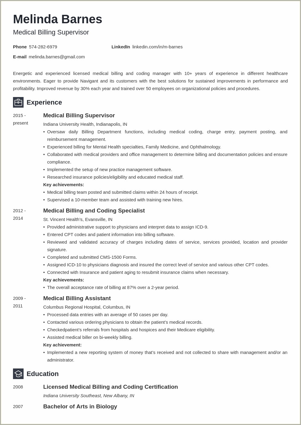 Resume Template Medical Coder No Experience
