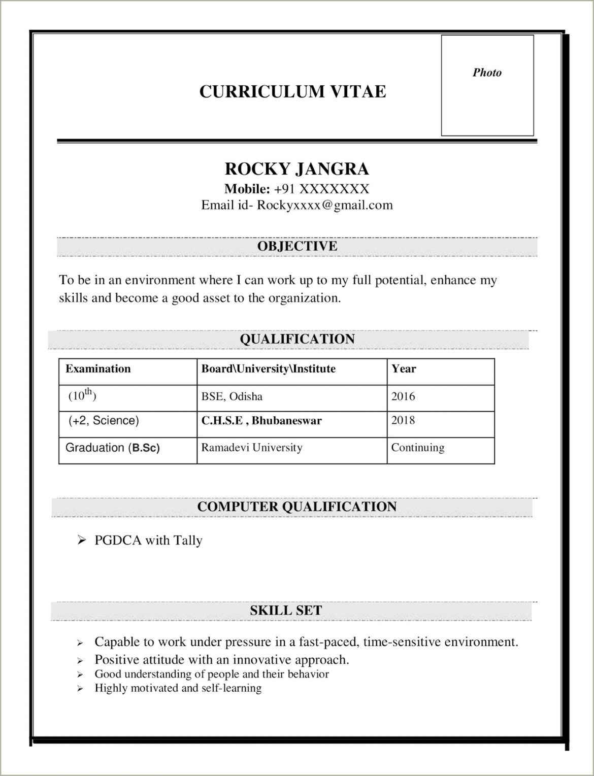 Resume Template Microsoft Word For Students