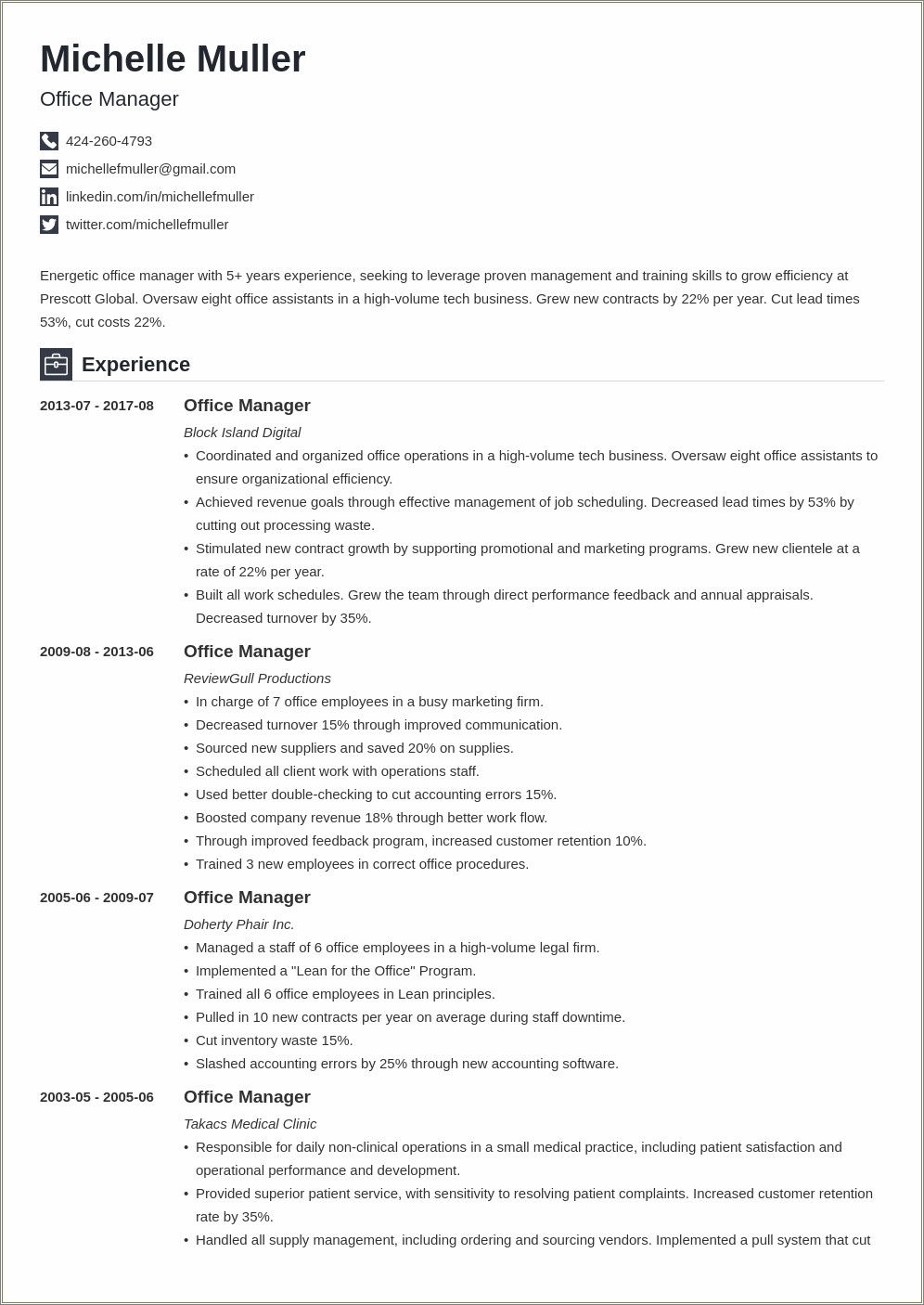 Resume Template Multiple Jobs At One Company