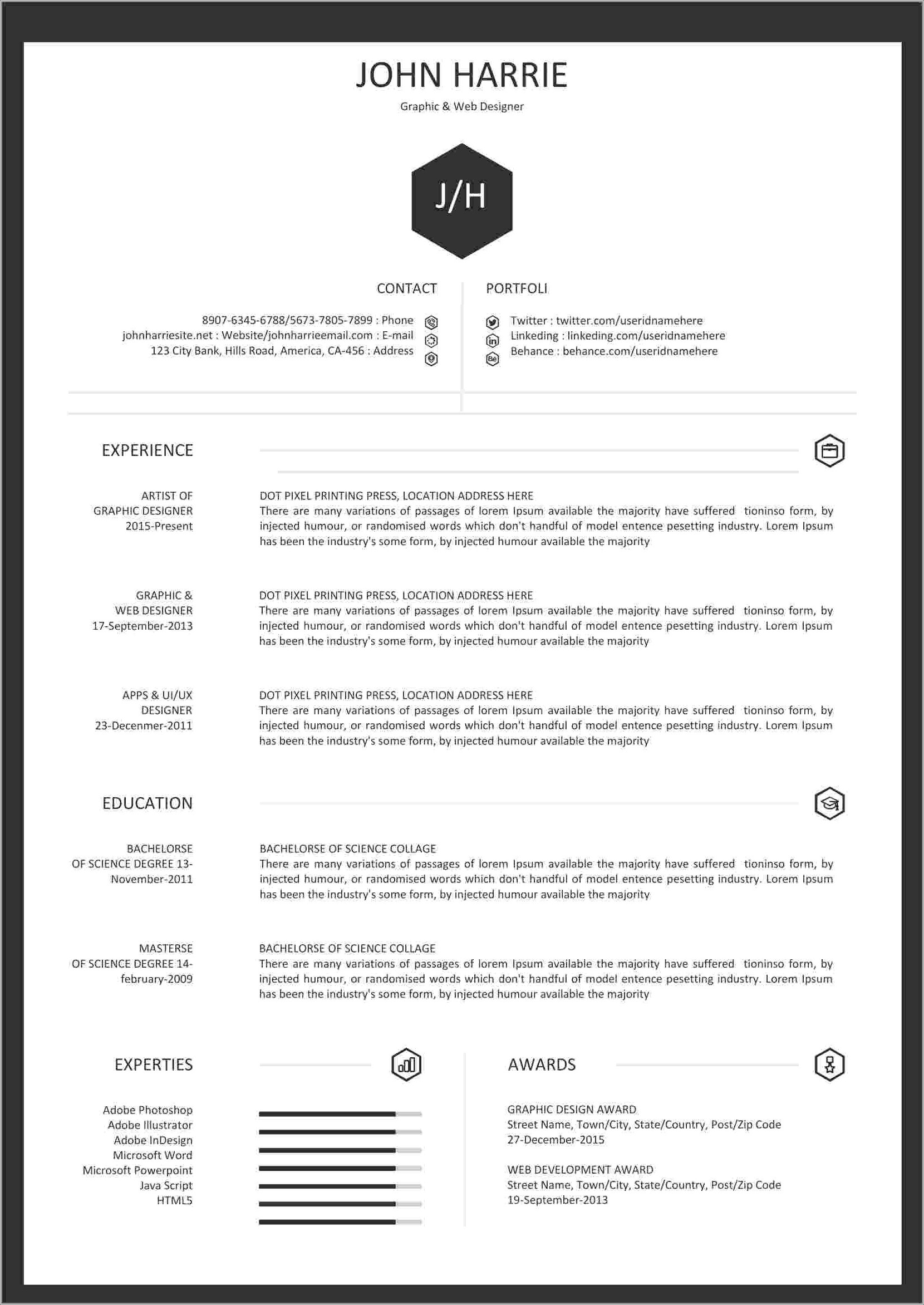 Resume Template Pdf Free No Email