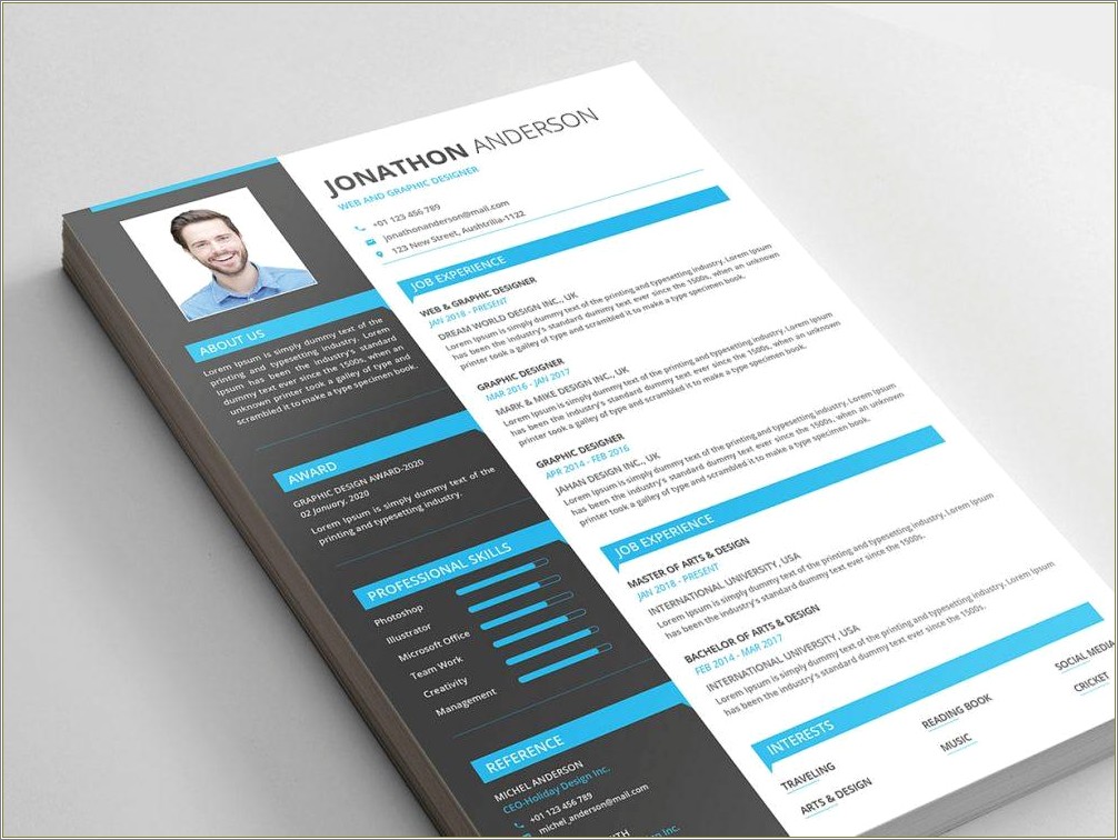 Resume Template Psd File Free Download