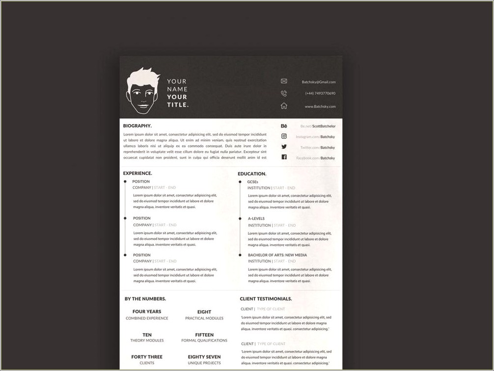 Resume Template Rtl A4 Free Download