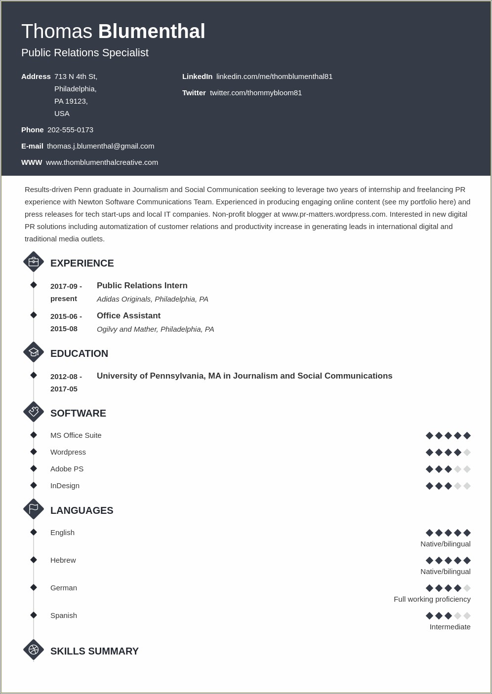 Resume Template With A Lot Of Skills