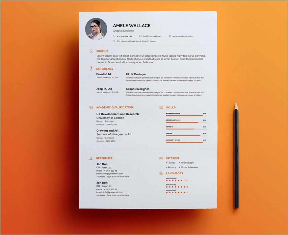 Resume Templates Designing And 3d Modeling