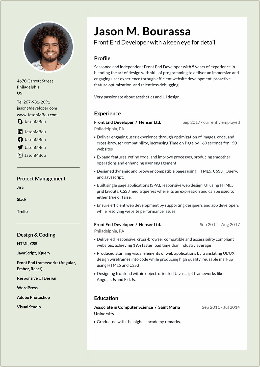 Resume Templates For Computer Science Freshers