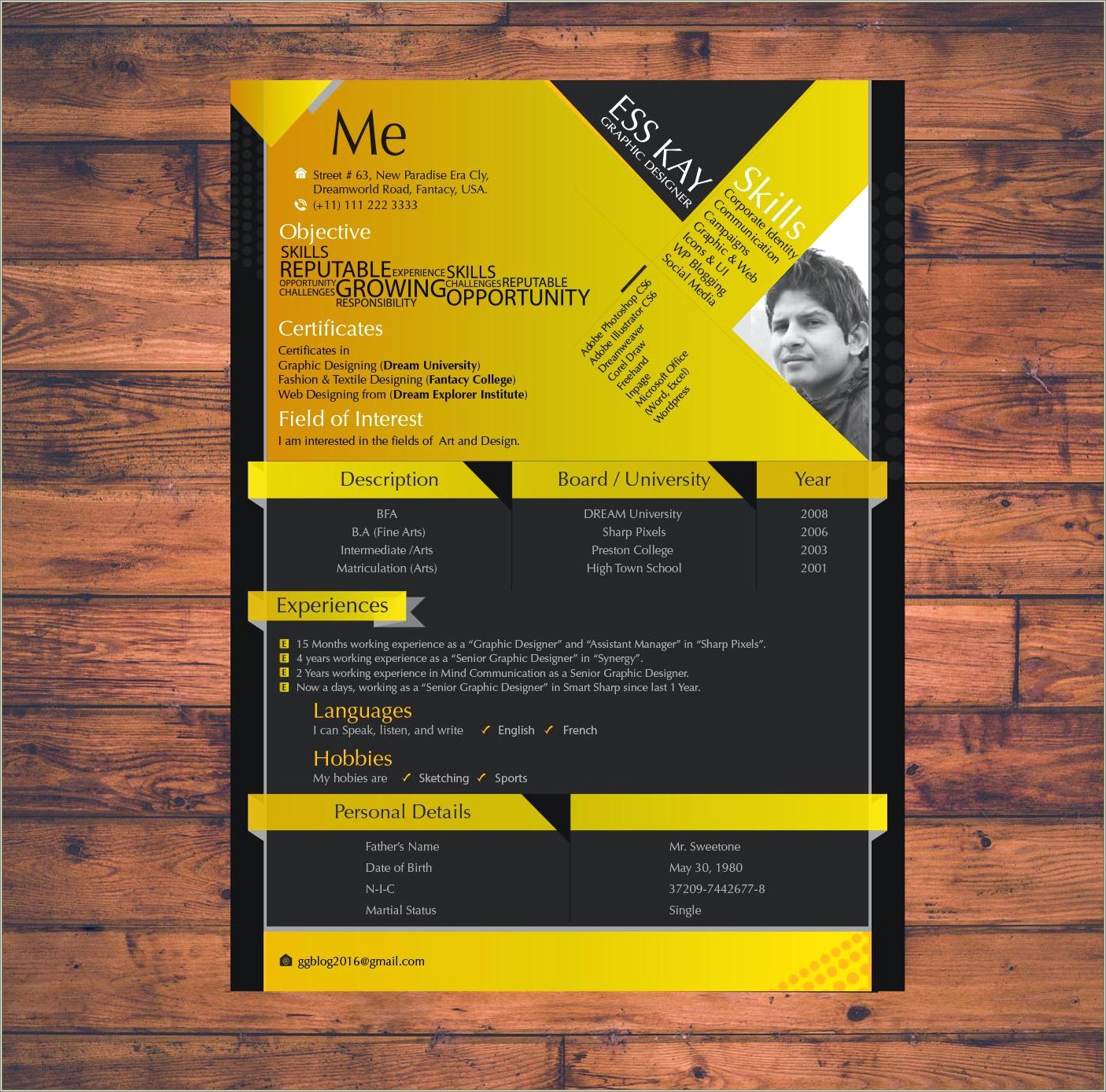 Resume Templates For Graphic Designer Free Download