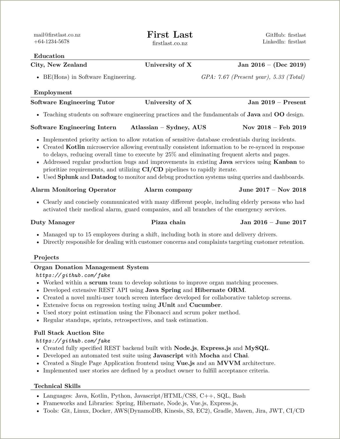 Resume Templates For Undergraduate Students Cscareerquestions