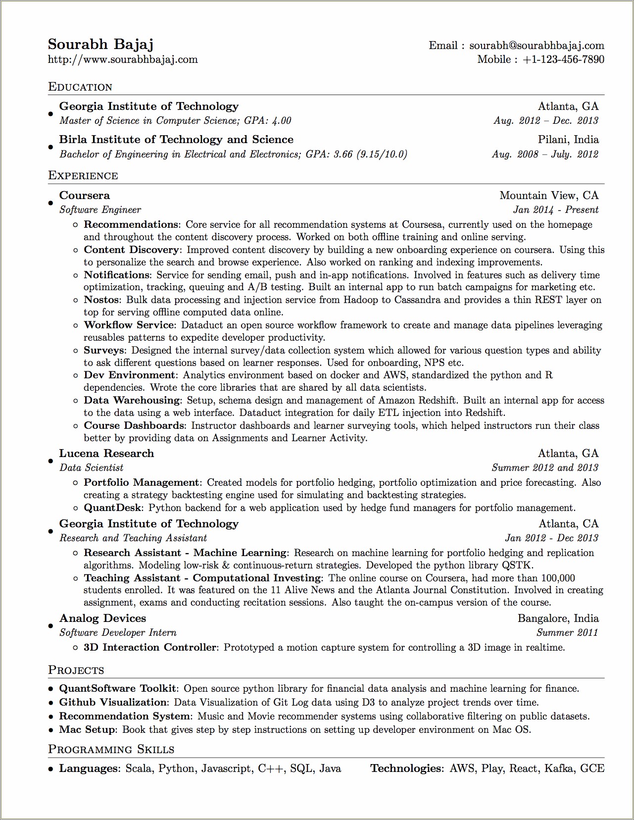 Resume Templates On Word Data Science