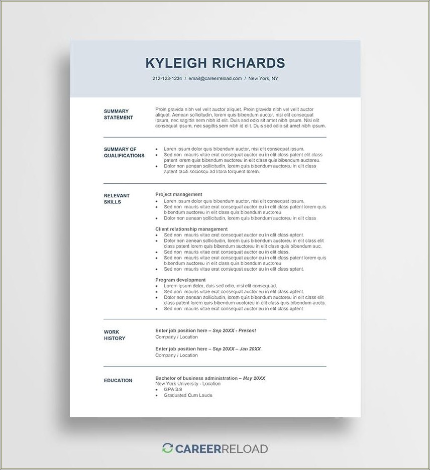 Resume Templates That Are Easy To Update