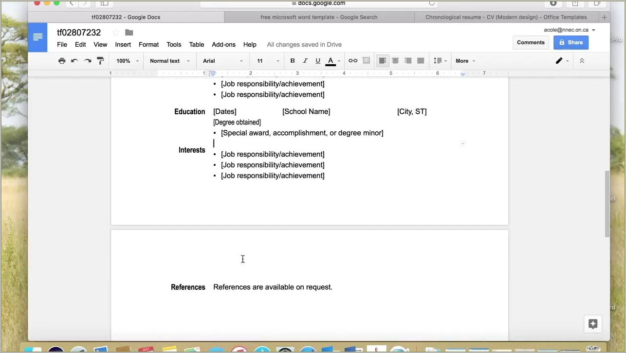 Resume Templates That Can Be Saved To Googledrive